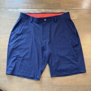Redvanly Mens Blue Hanover Pull On Performance Shorts Medium Golf Lightweight 9"